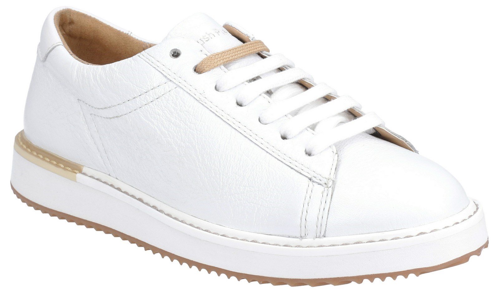 Hush Puppies Women's Sabine BouncePLUS Lace Up Trainer Various Colours 29235 - White Leather 3
