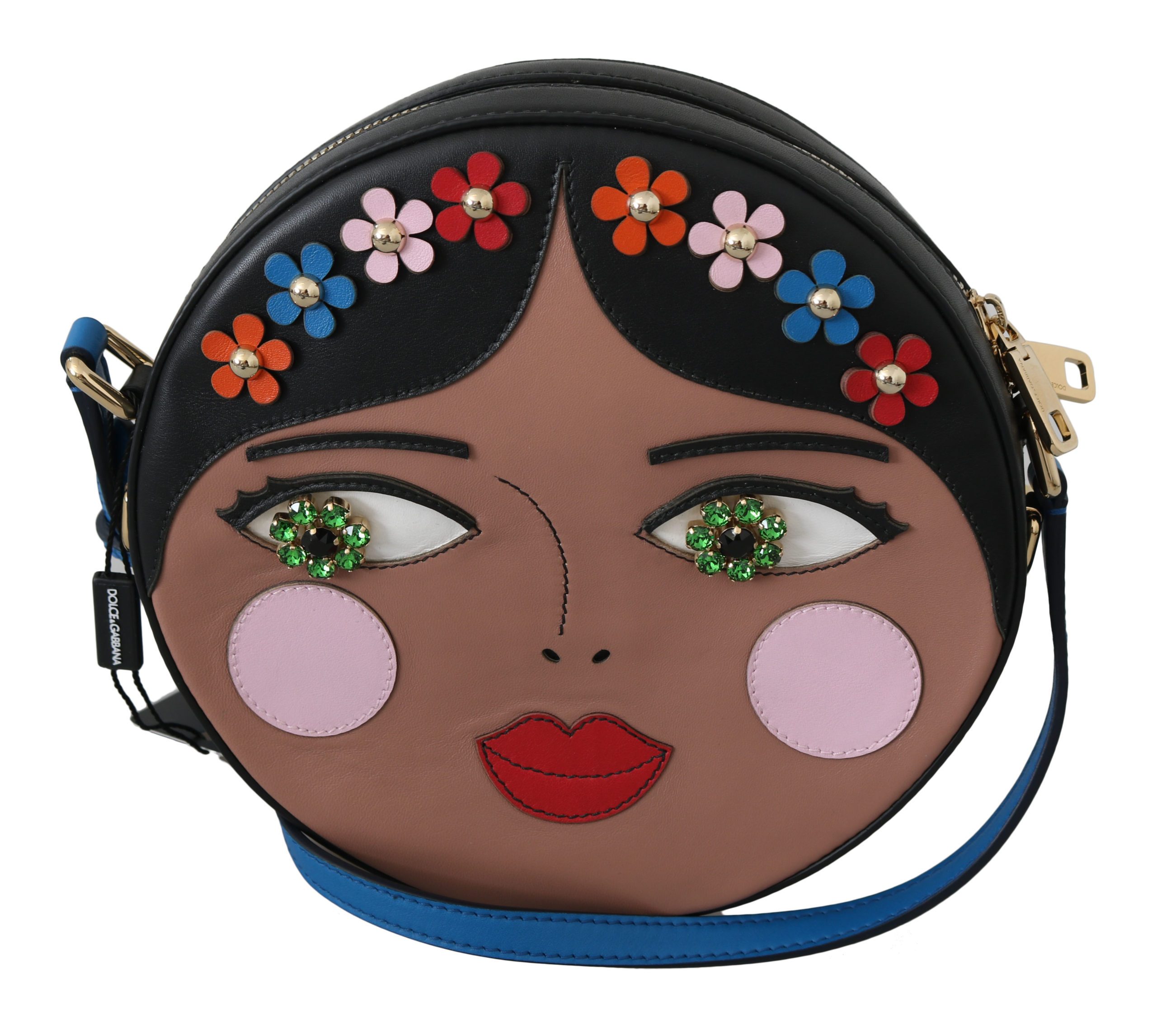 Dolce & Gabbana Women's GLAM Leather Bambola Italian Crossbody Bag Multicolor VAS8702