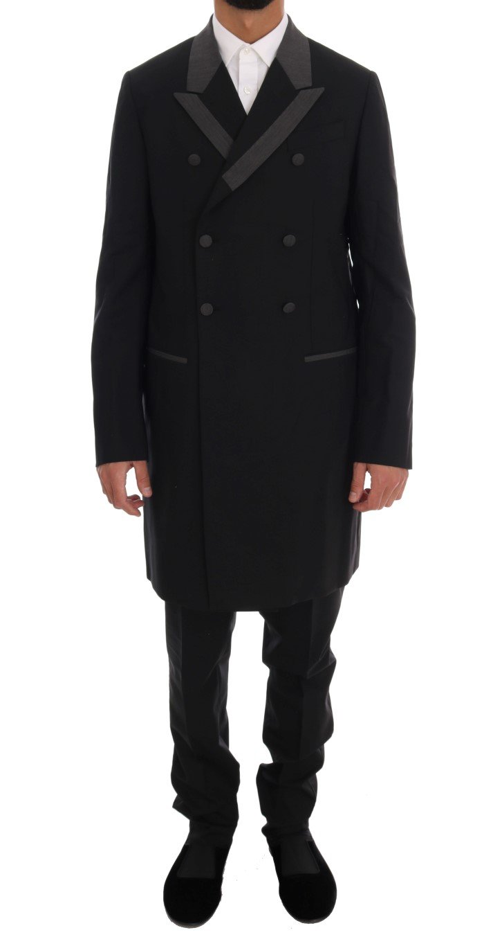 Dolce & Gabbana Men's Wool Stretch 3 Piece Two Button Suit Black KOS1115 - IT48 | M
