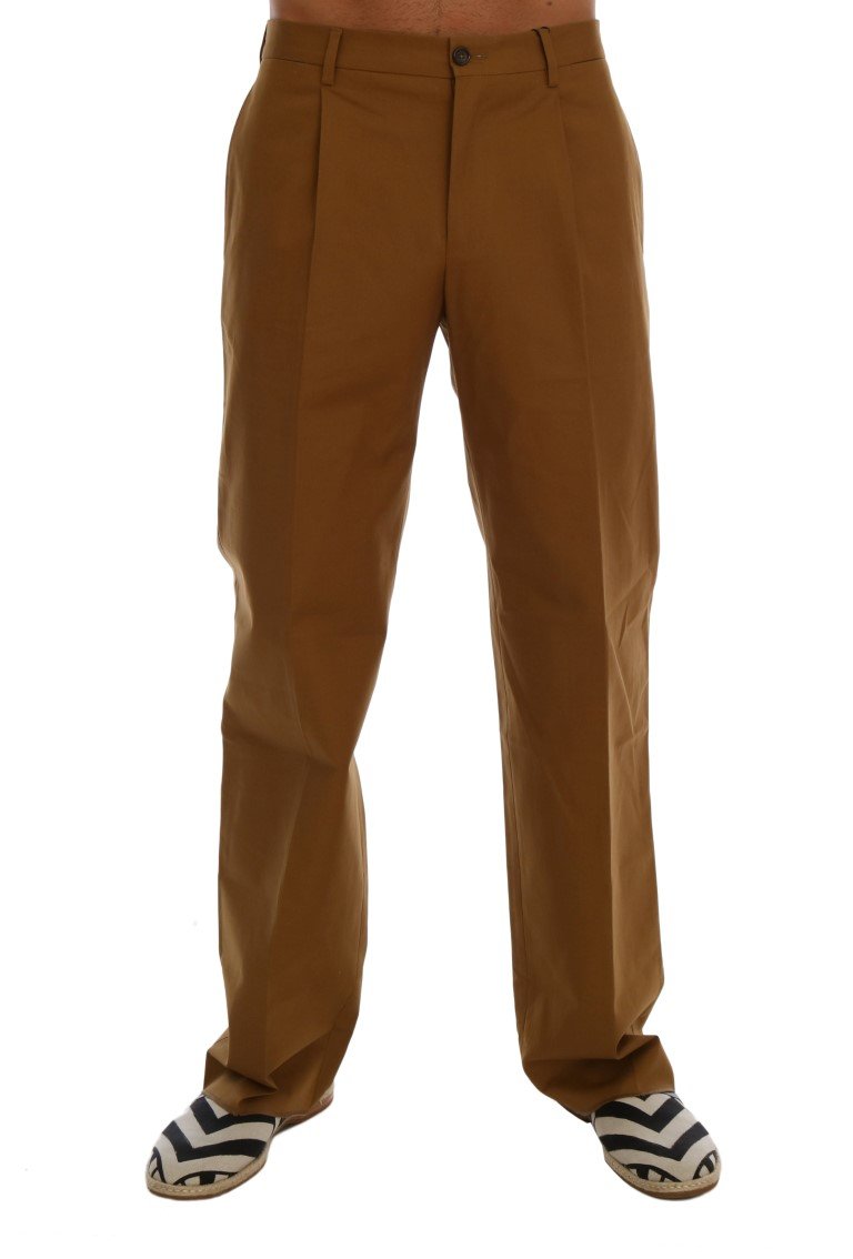 Dolce & Gabbana Men's Stretch Cotton Trouser Brown PAN60763 - IT44 | XS