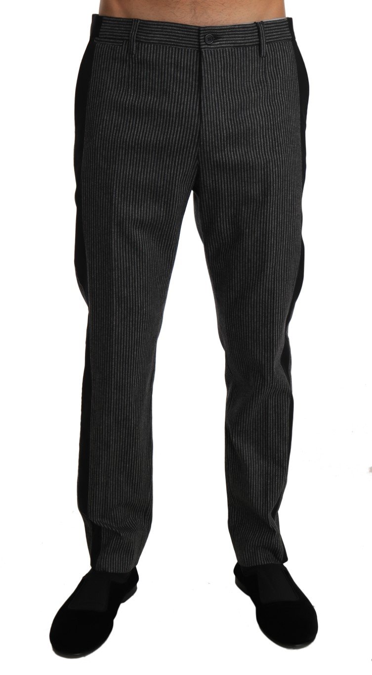 Dolce & Gabbana Men's Wool Stripe Dress Trouser Gray PAN60947 - W34