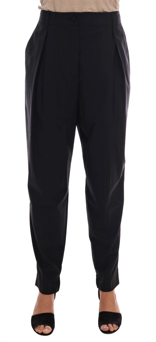Dolce & Gabbana Women's Wool Stretch Dress Trouser Black BYX1137 - IT48 | XL