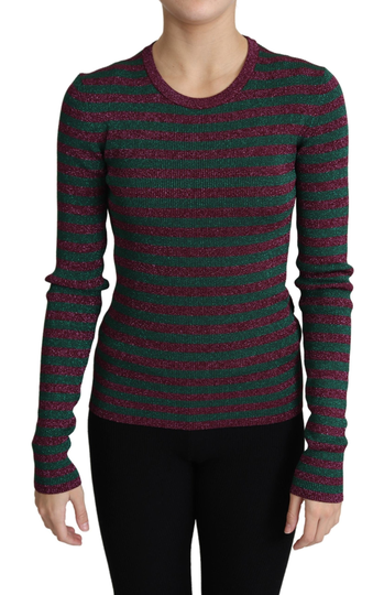 Multicolor Stripes Crew Neck Pullover Sweater - IT42|M