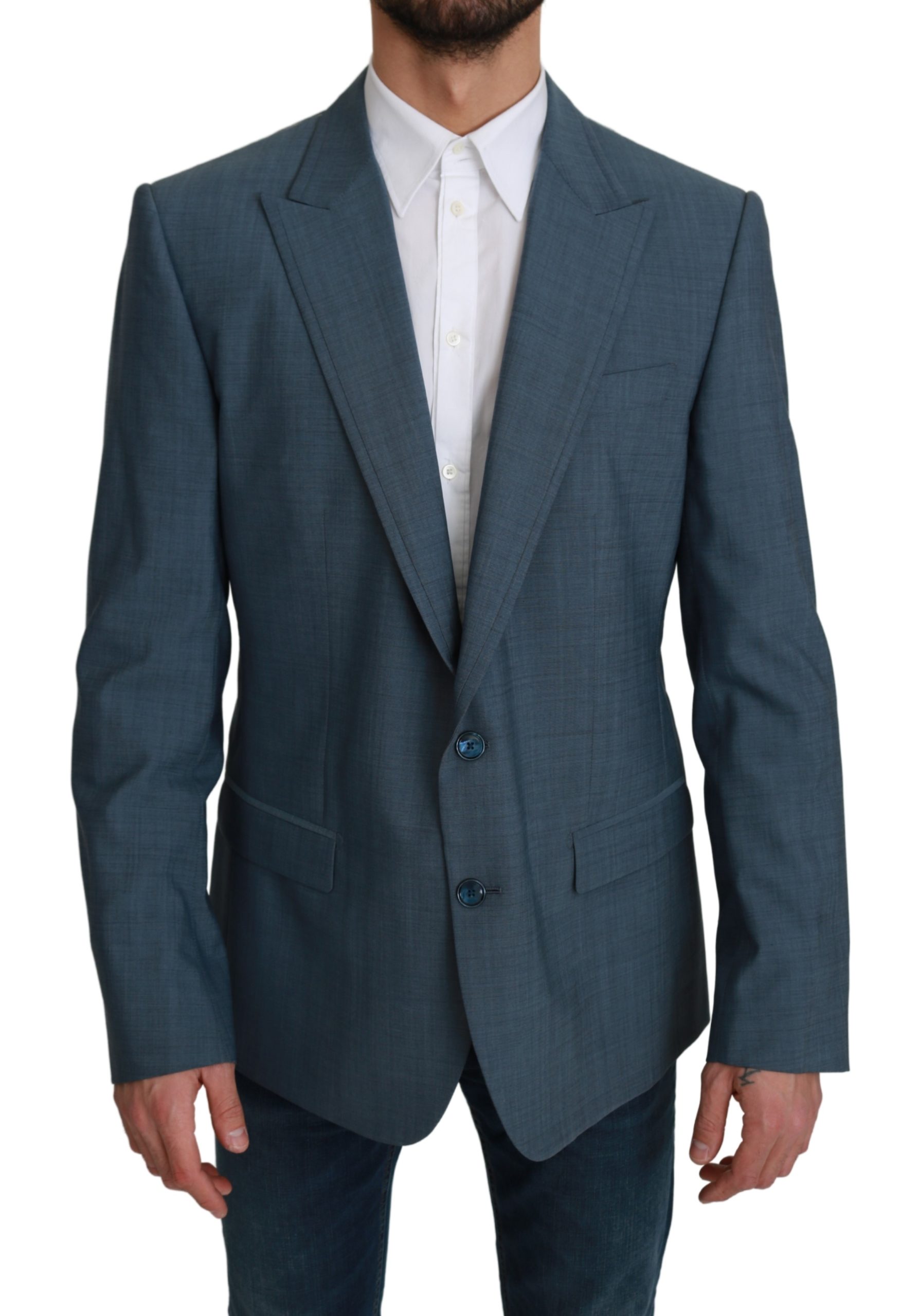Dolce & Gabbana Men's Single Breasted Formal Wool Blazer Light Blue KOS1743 - IT54 | XL