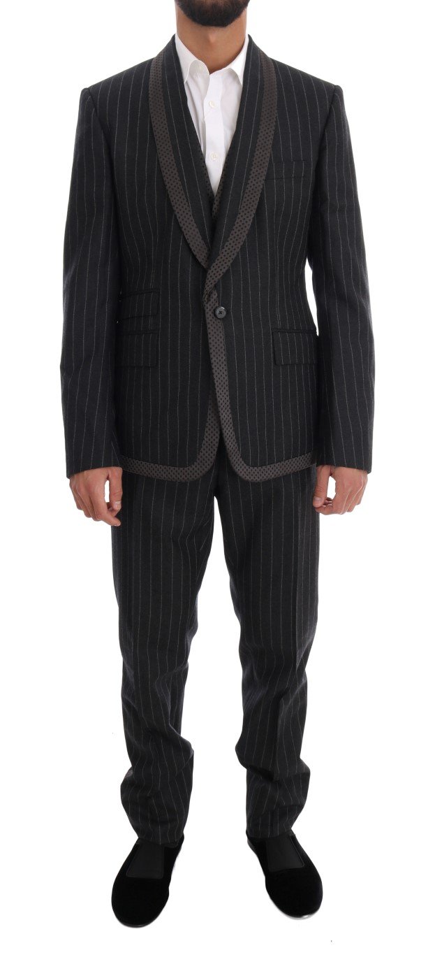 Dolce & Gabbana Men's Wool One Button 3 Piece Suit Gray KOS1067 - IT52 | XL