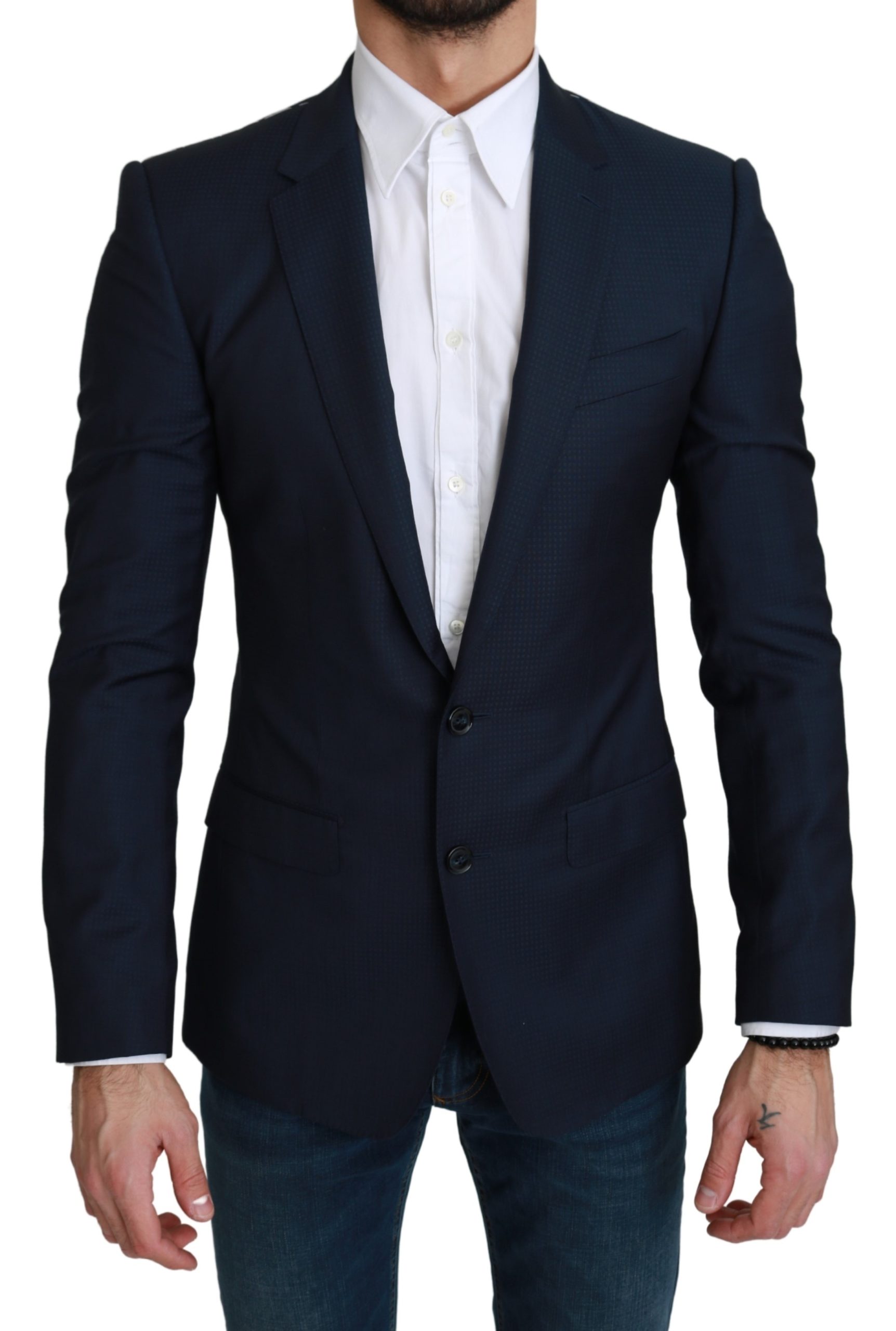 Dolce & Gabbana Men's Single Breasted MARTINI Blazer Navy Blue KOS1746 - IT44 | XS