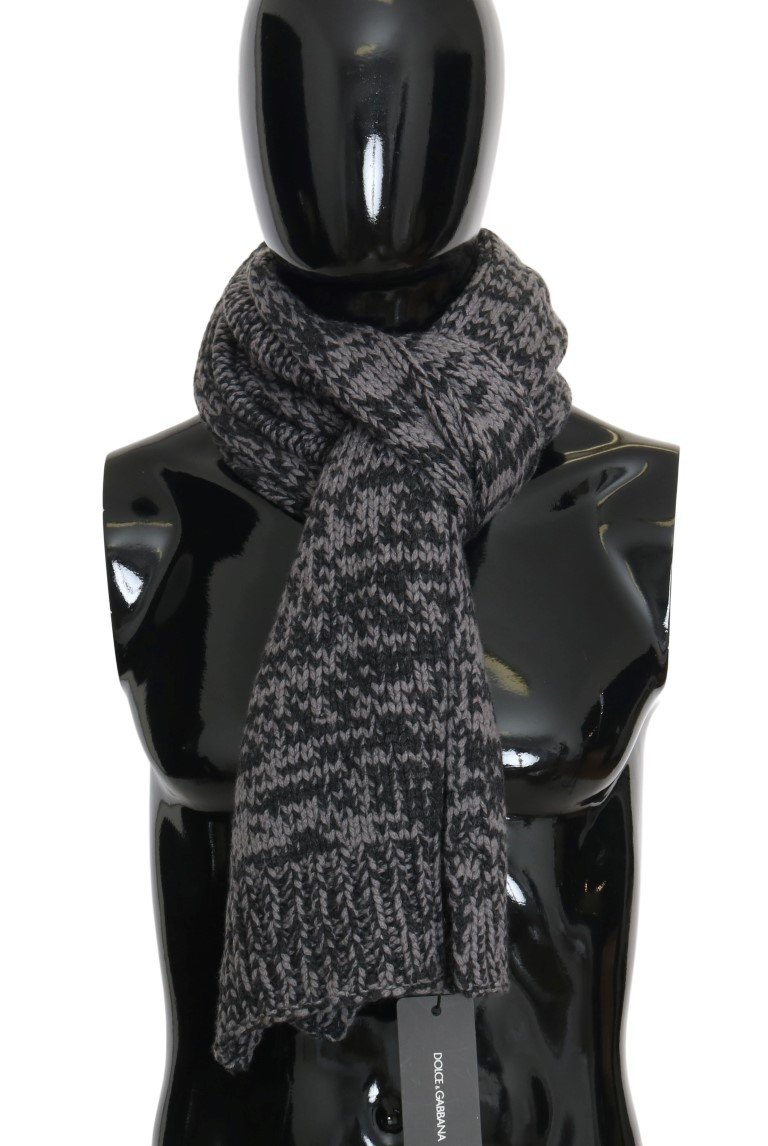 Dolce & Gabbana Men's Cashmere Patterned Scarf Gray MS2084