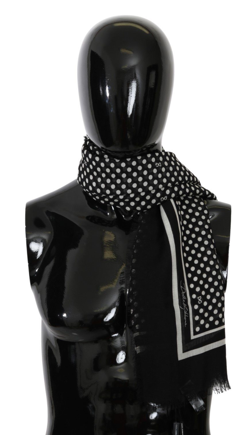 Dolce & Gabbana Men's Dotted Wrap Cashmere Scarf Black MS5563