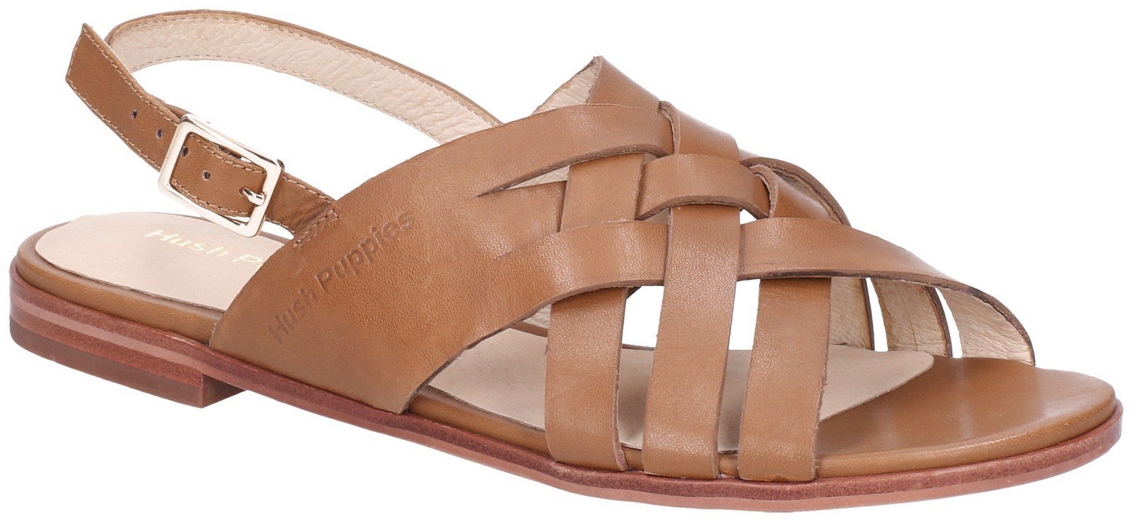 Hush Puppies Women's Riley Buckle Strap Sandal Various Colours 28419 - Tan 3