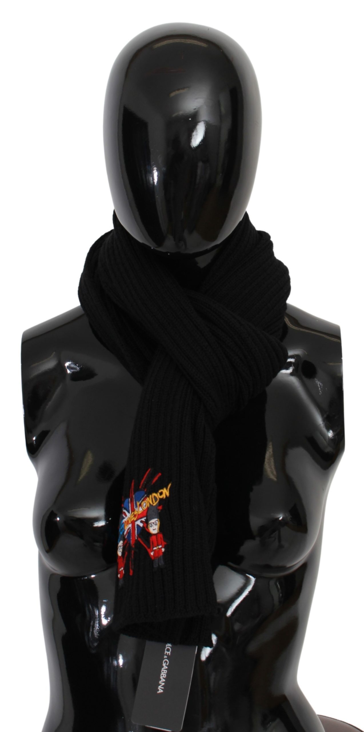 Dolce & Gabbana Women's DGLovesLondon Wool Scarf Black MS1692