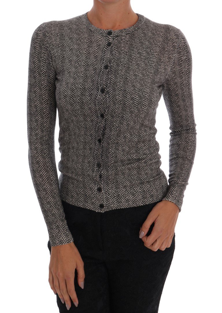 Dolce & Gabbana Women's Wool Top Cardigan Gray TSH1533 - IT38|XS