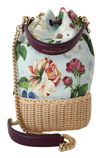 Cotton Floral Women Bucket Borse Raffia DG Millennials Bag