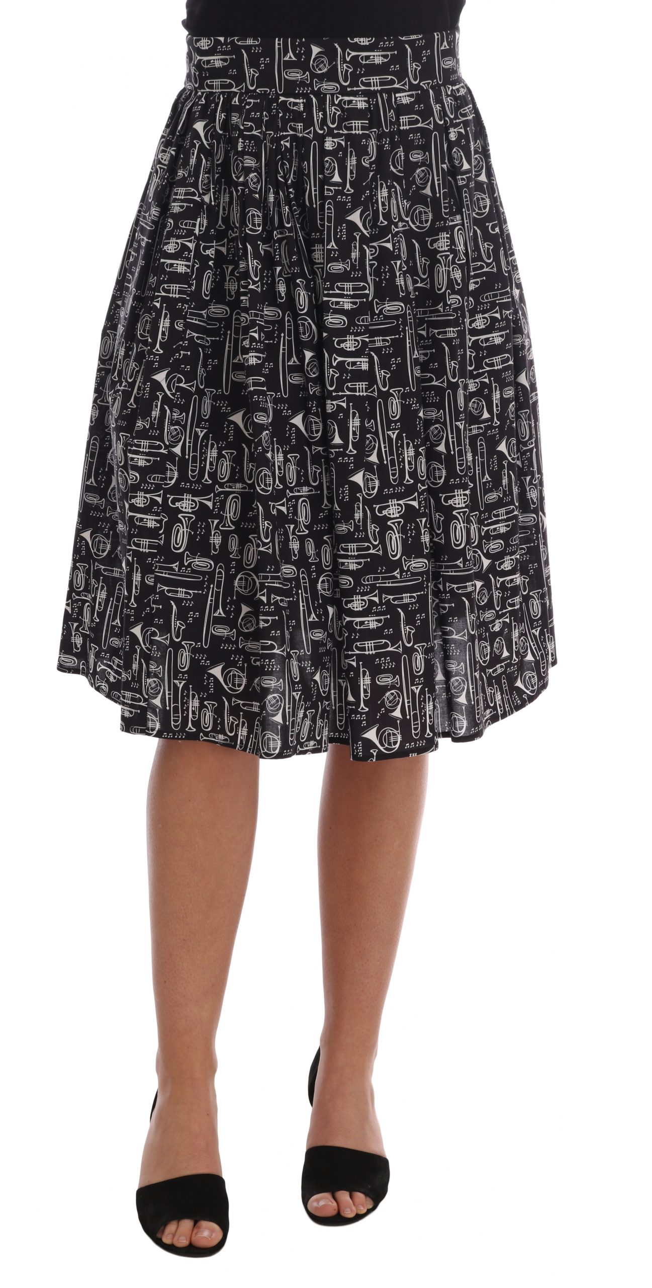Dolce & Gabbana Women's Jazz Cotton Waist Skirt Black SKI1125 - IT40|S
