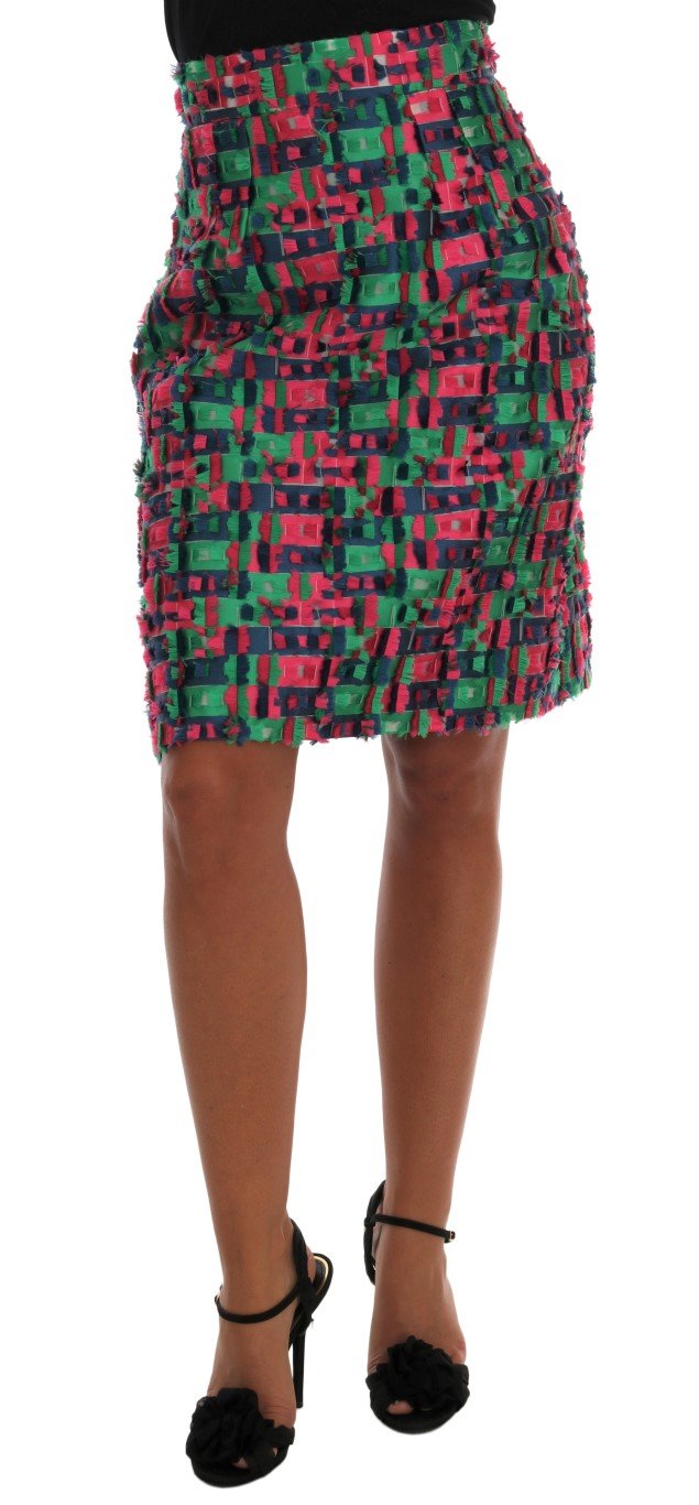 Dolce & Gabbana Women's Jacquard Pencil Skirt Multicolor SKI1032 - IT38|XS
