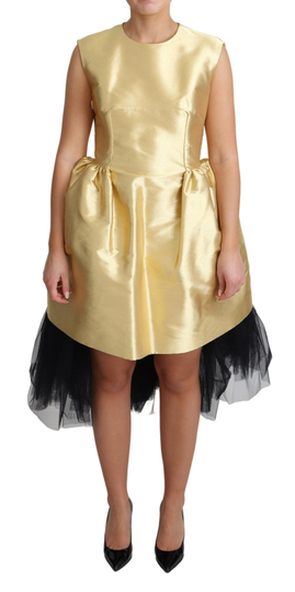 Gold Sleeveless A-line Tulle Polyester Dress - IT48|XXL