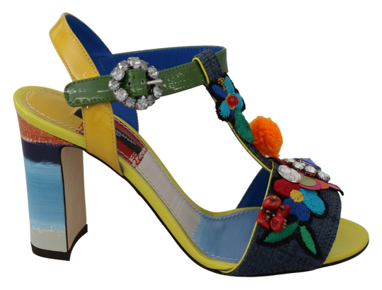 Majolica Crystal Ankle Strap Sandals Shoes - EU36/US5.5