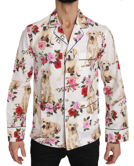White Labrador Roses Cotton Shirt - IT38 | XS