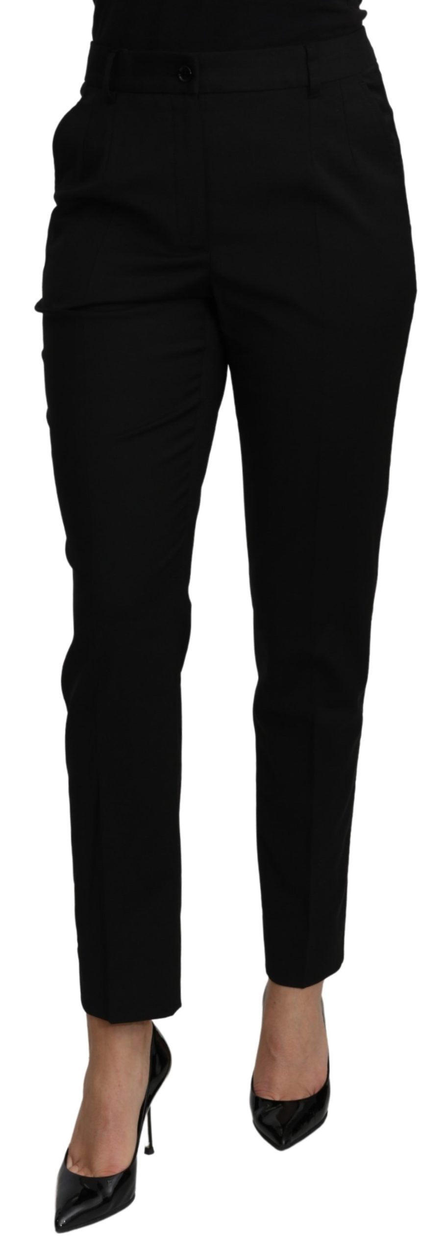 Dolce & Gabbana Women's Tapered High Waist Dress Trouser Black PAN70973 - IT44|L