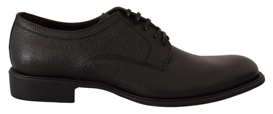 Black Leather Lace Up Mens Formal Derby Shoes - EU39/US6