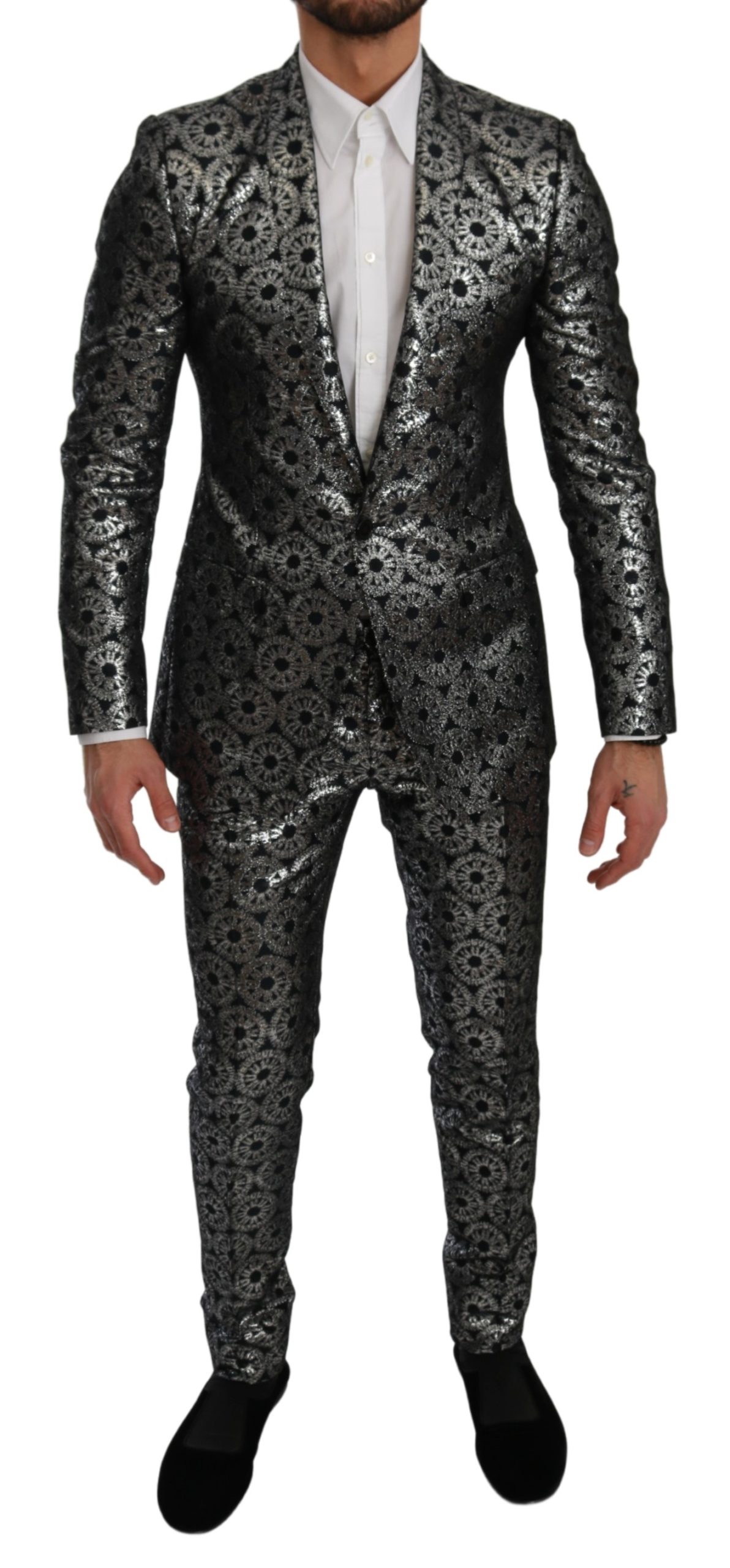 Dolce & Gabbana Men's Slim Fit GOLD 2 Piece Suit Blue KOS1790 - IT46 | S