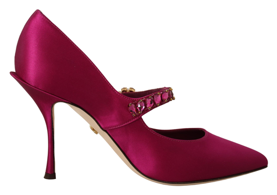 Pink Stiletto Crystal Mary Jane Pump Shoes - EU39/US8.5