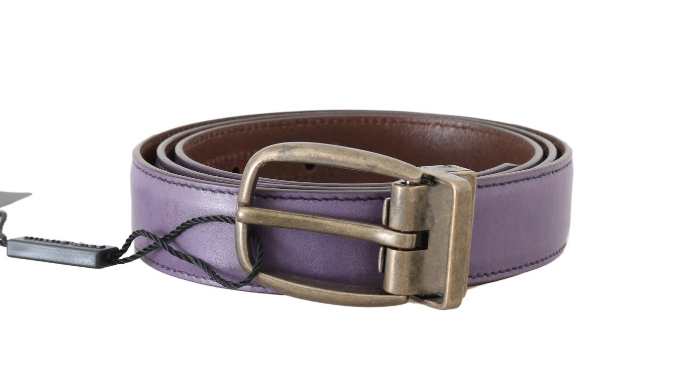 Dolce & Gabbana Men's Shiny Leather Buckle Belt Gold BEL50019 - 100 cm / 40 Inches