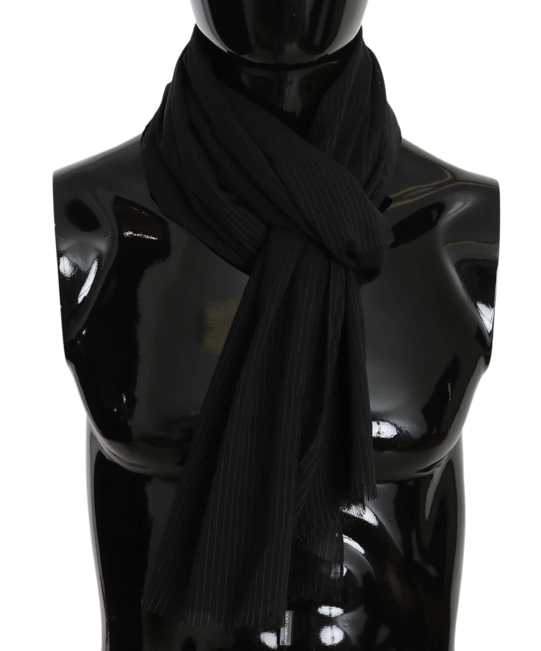 Dolce & Gabbana Men's Wool White Lining Scarf Gray MS5215