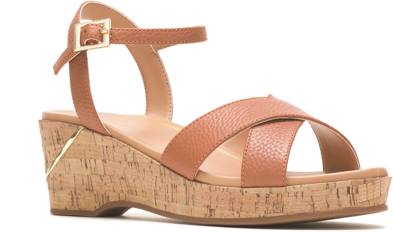 Hush Puppies Women's Maya Qtr Strap Wedge Sandal Various Colours 31953 - Tan 3