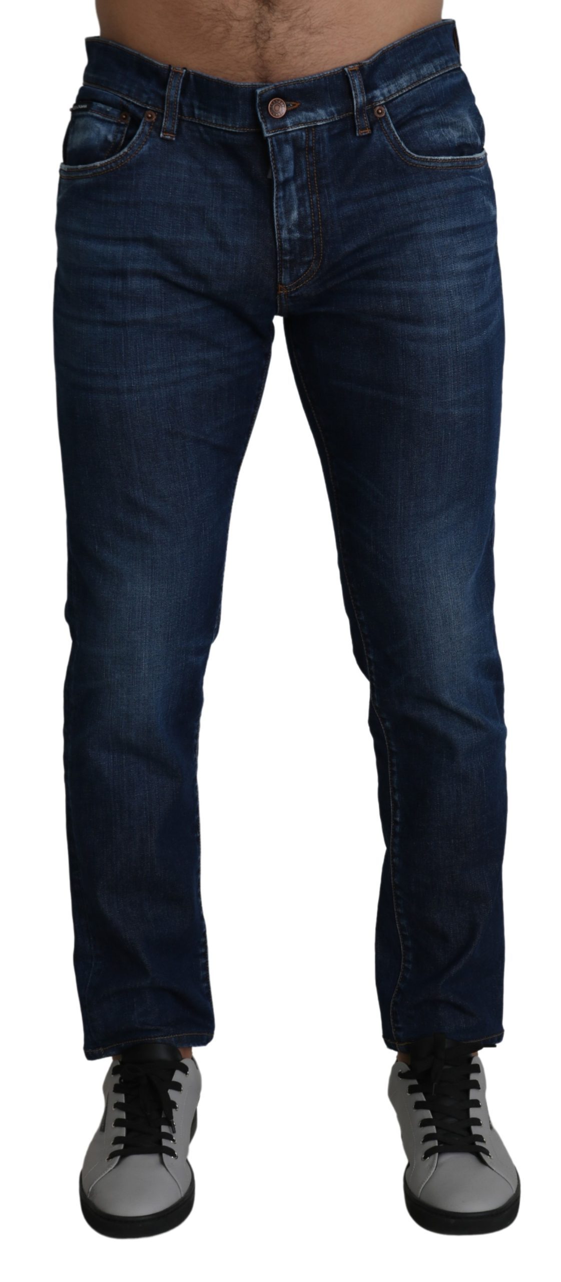 Dolce & Gabbana Men's Washed Skinny Denim Stretch Jeans Blue PAN71401 - IT52 | XL