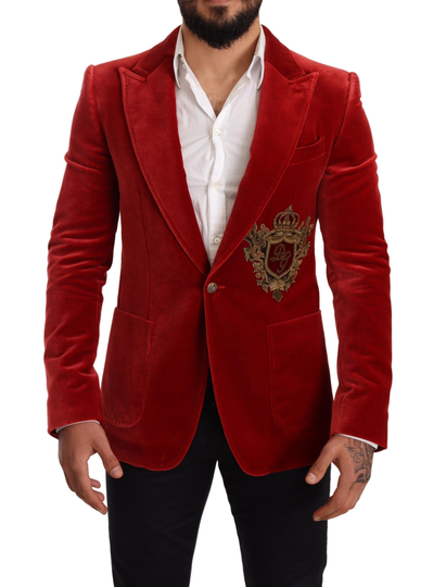 Red Velvet Logo Embroidery SICILIA Blazer - IT48 | M