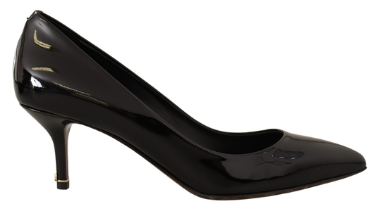 Black Patent Leather Heels Pumps Shoes - EU35/US4.5