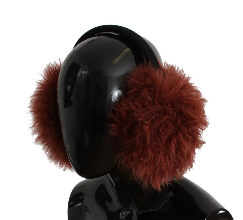 Dolce & Gabbana Women's Shearling Alpaga Wool Ear Muffs Red SIG31613