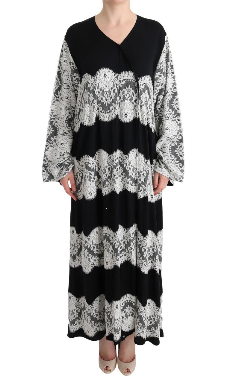 Dolce & Gabbana Women's Floral Applique Kaftan Dress Black SIG60591 - IT40|S