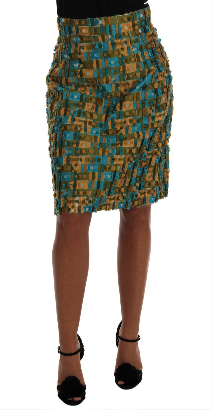 Dolce & Gabbana Women's Jacquard Straight Pencil Skirt Multicolor SKI1031 - IT44|L