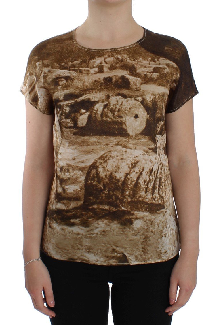 Dolce & Gabbana Women's Taormina silk Top Brown SIG13216 - IT40|S