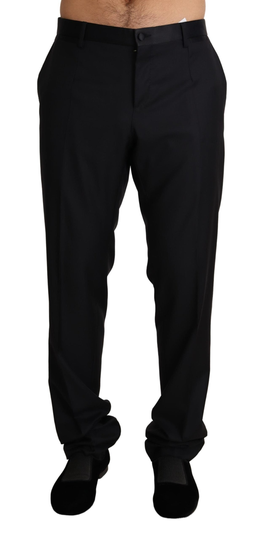 Black Wool Formal Tuxedo Trouser Pants - IT54 | XL