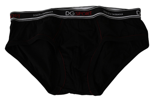 Black Cotton Stretch DG Sport Brief Underwear - IT5 | M