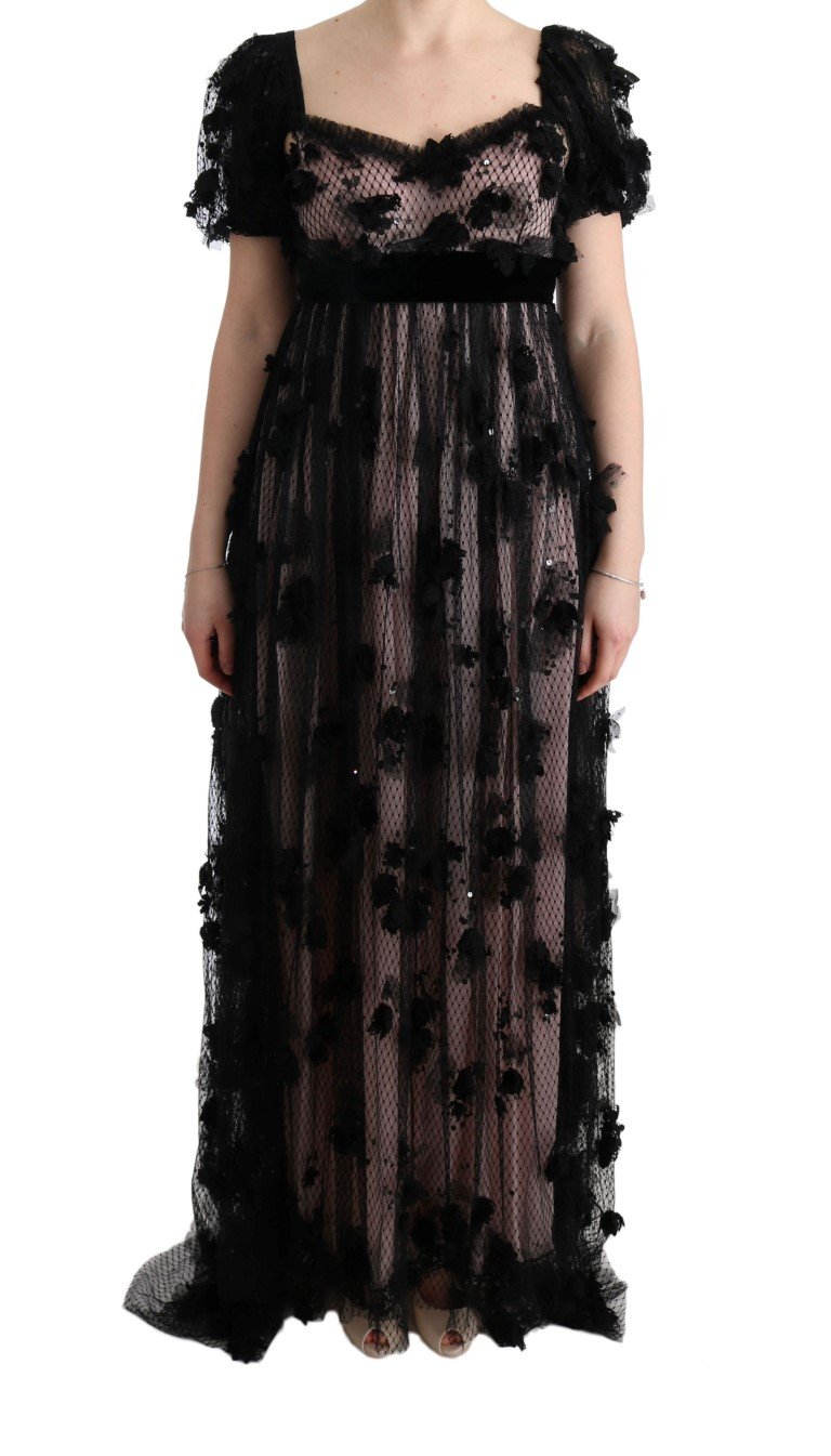 Dolce & Gabbana Women's Silk Applique Shift Dress Black SIG60592 - IT38|XS