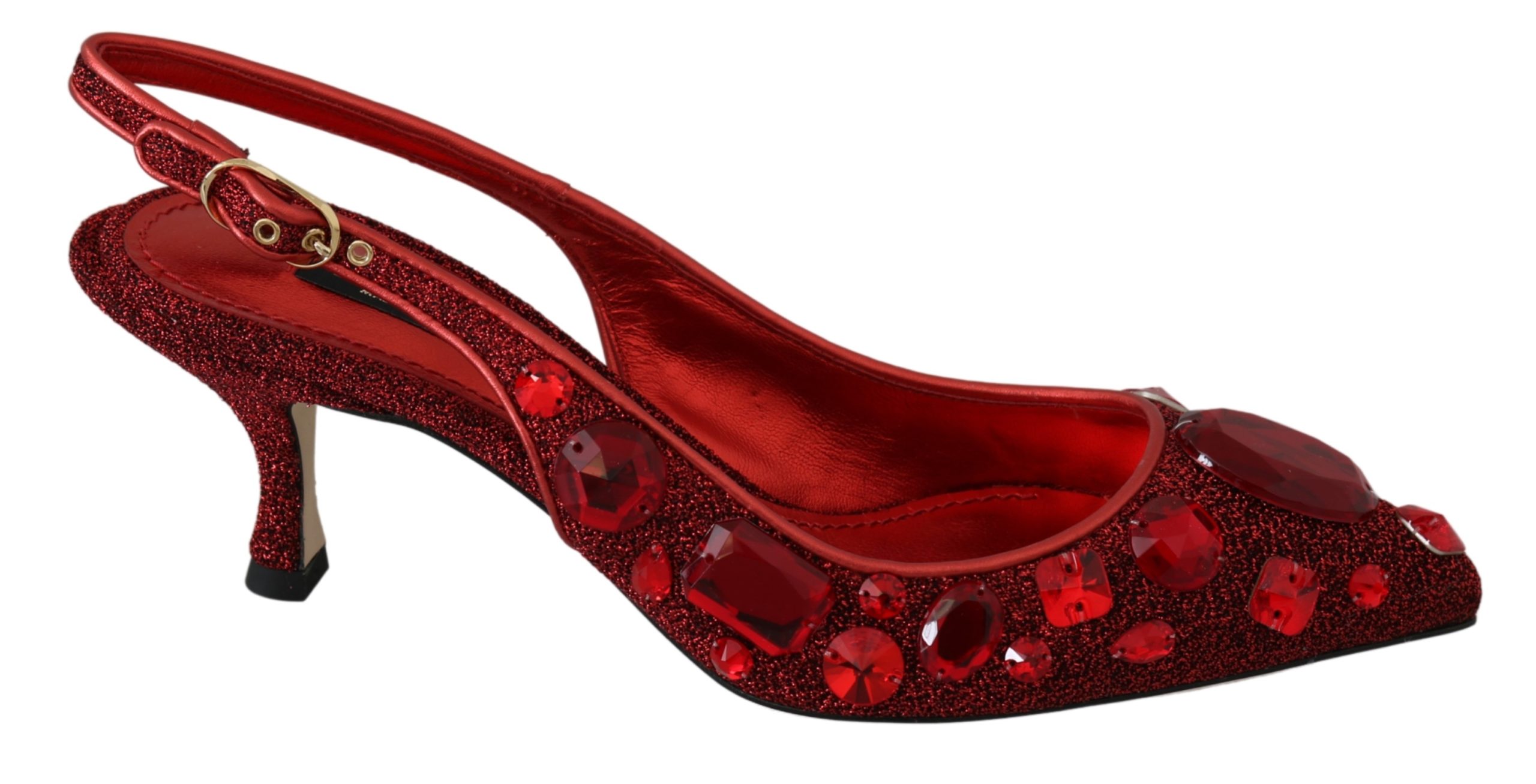 Dolce & Gabbana Women's Crystal CHRISTMAS Sandals Red LA6373 - EU35.5/US5