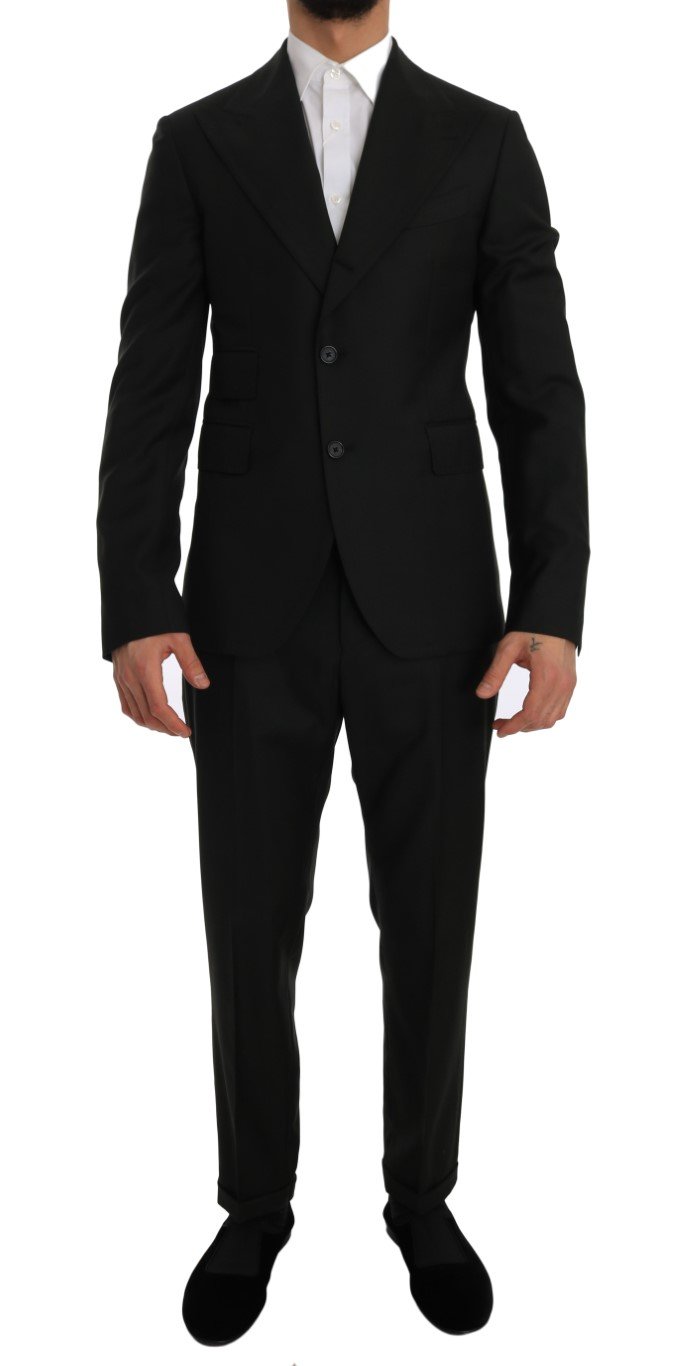 Dolce & Gabbana Men's Wool Two Button Slim Fit Blazer Suit Green JKT1246 - IT48 | M