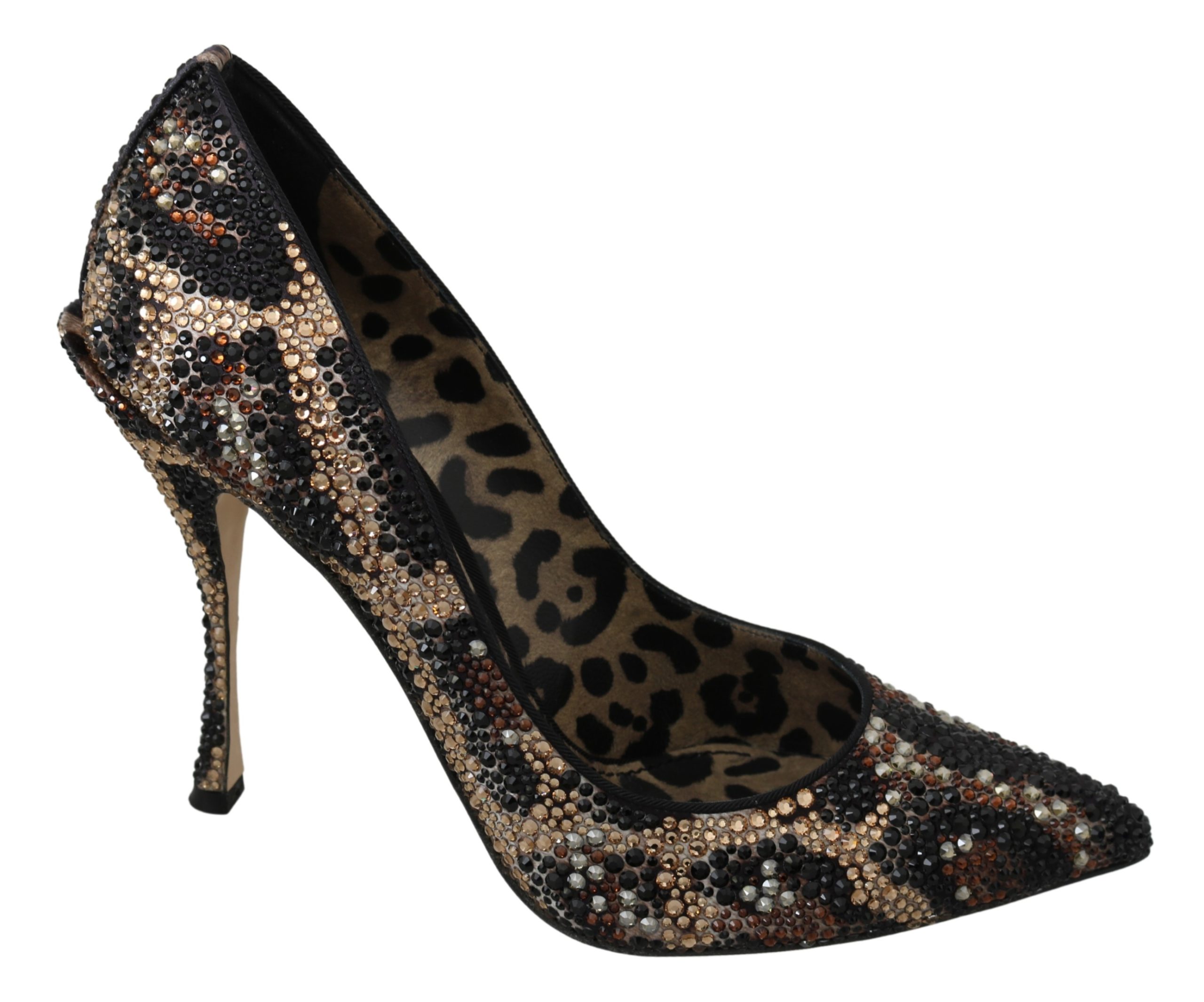 Dolce & Gabbana Women's Leopard Crystals High Heel Pumps Brown LA7125 - EU40.5/US7.5