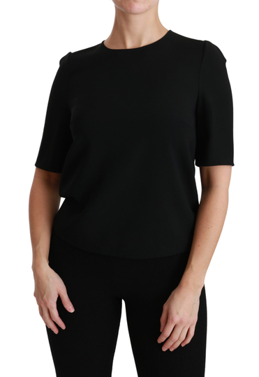 Dolce & Gabbana Women's Short Sleeve Casual Top Black TSH4490-40 - IT40|S