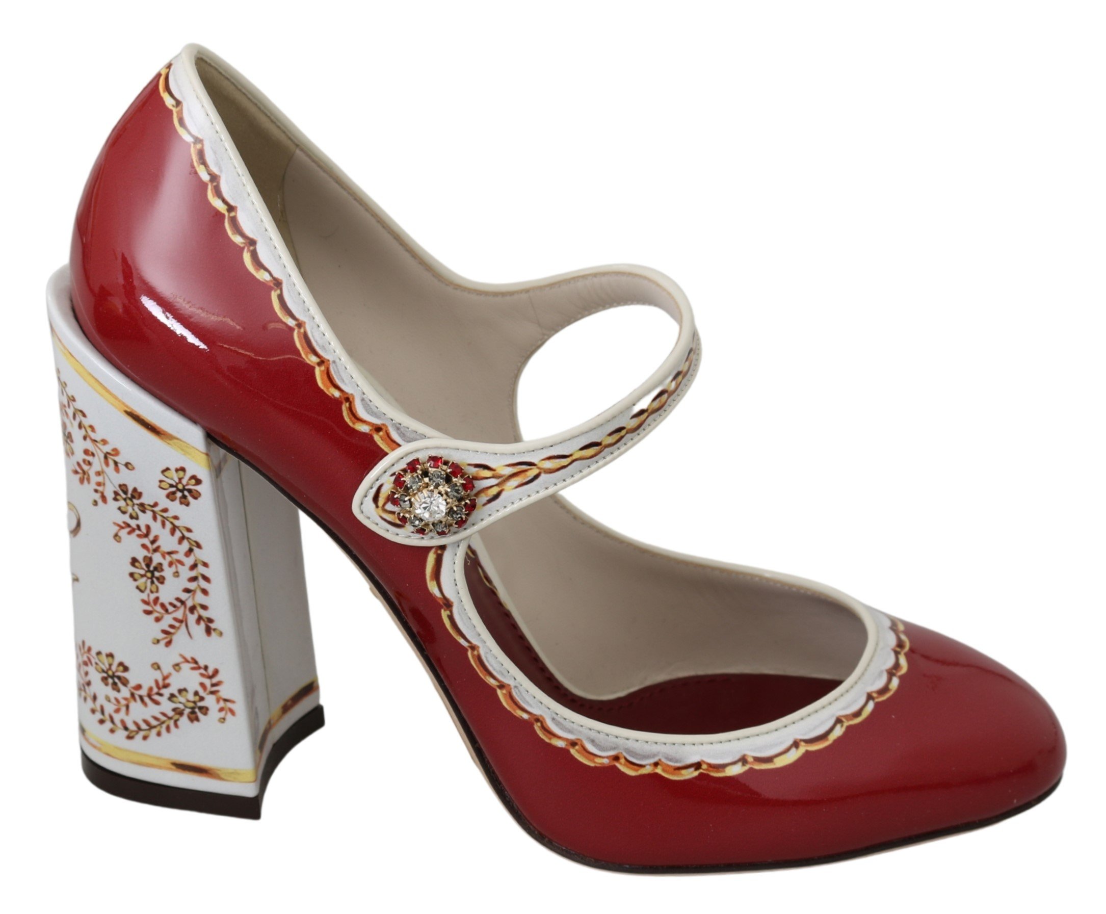 Dolce & Gabbana Women's Leather Mary Jane Pumps Red LA6922 - EU39/US8.5