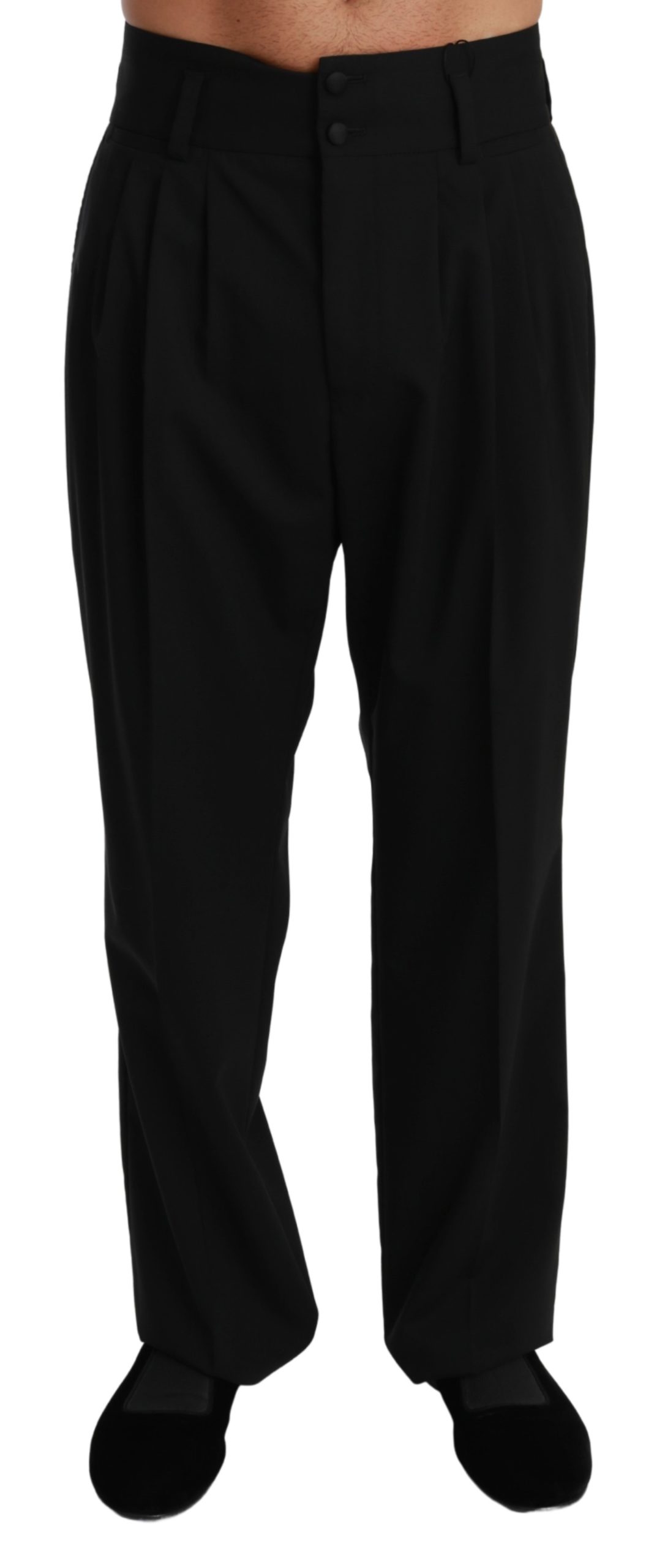 Dolce & Gabbana Men's Formal Dress Wool Trouser Black PAN71014 - IT48 | M