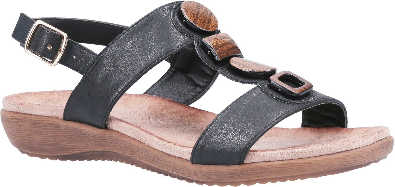 Fleet & Foster Women's Rosa Buckle Sandal Various Colours 30101 - Black 3