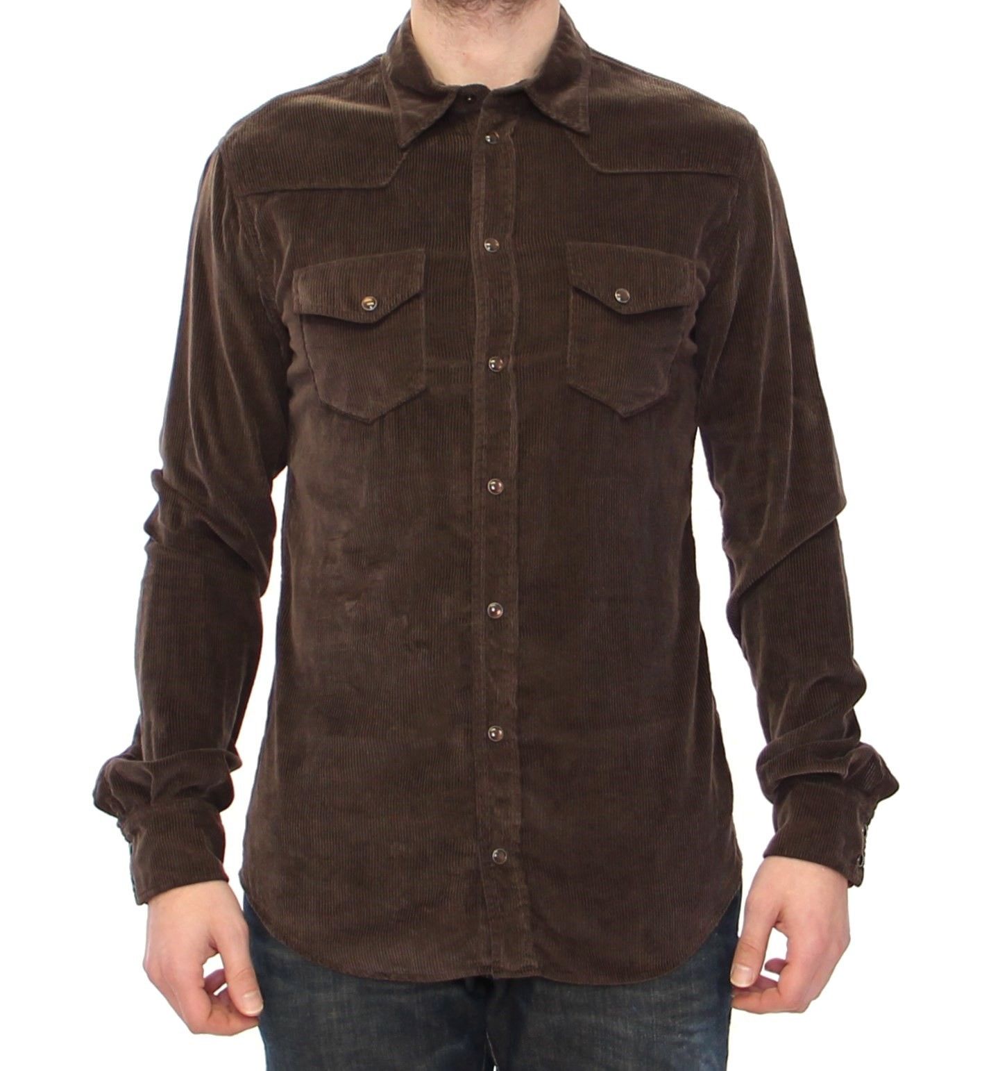 Dolce & Gabbana Men's Manchester Casual Shirt Brown GRH10251 - 40