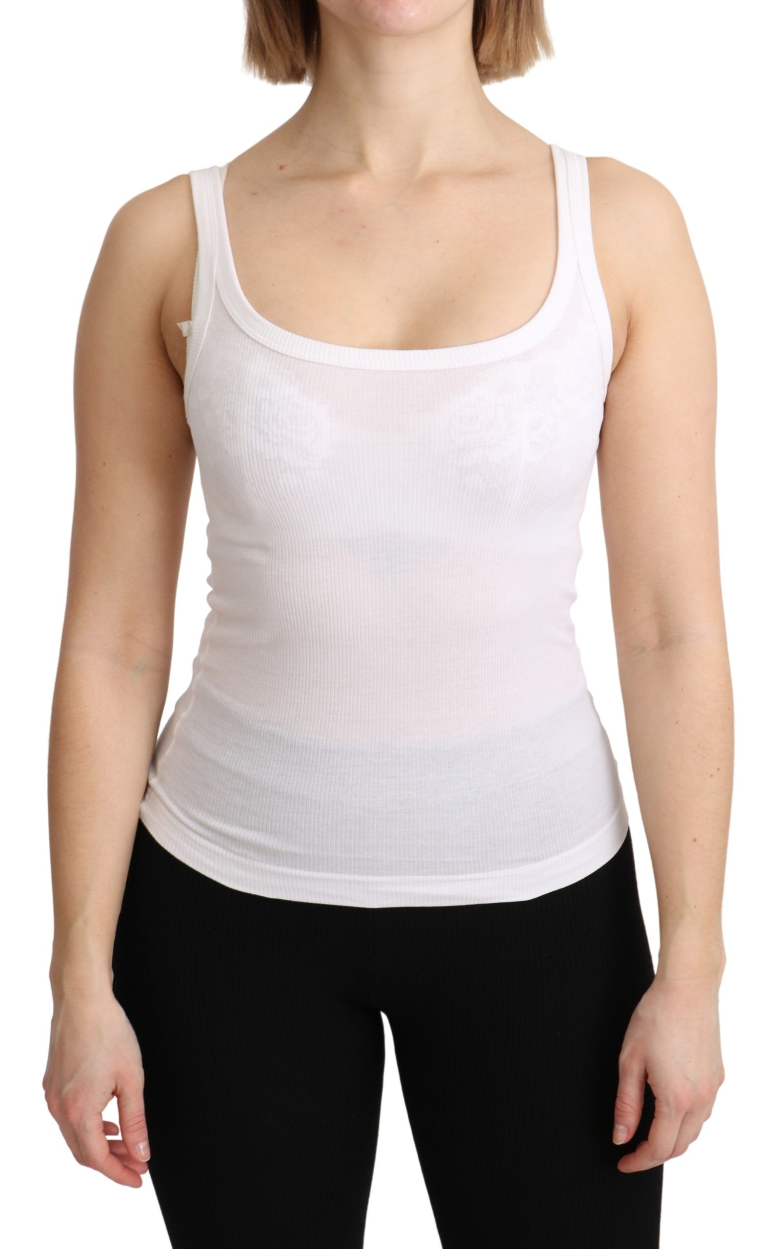 Dolce & Gabbana Women's Sleeveless Cotton Top White TSH4897 - IT36 | XS