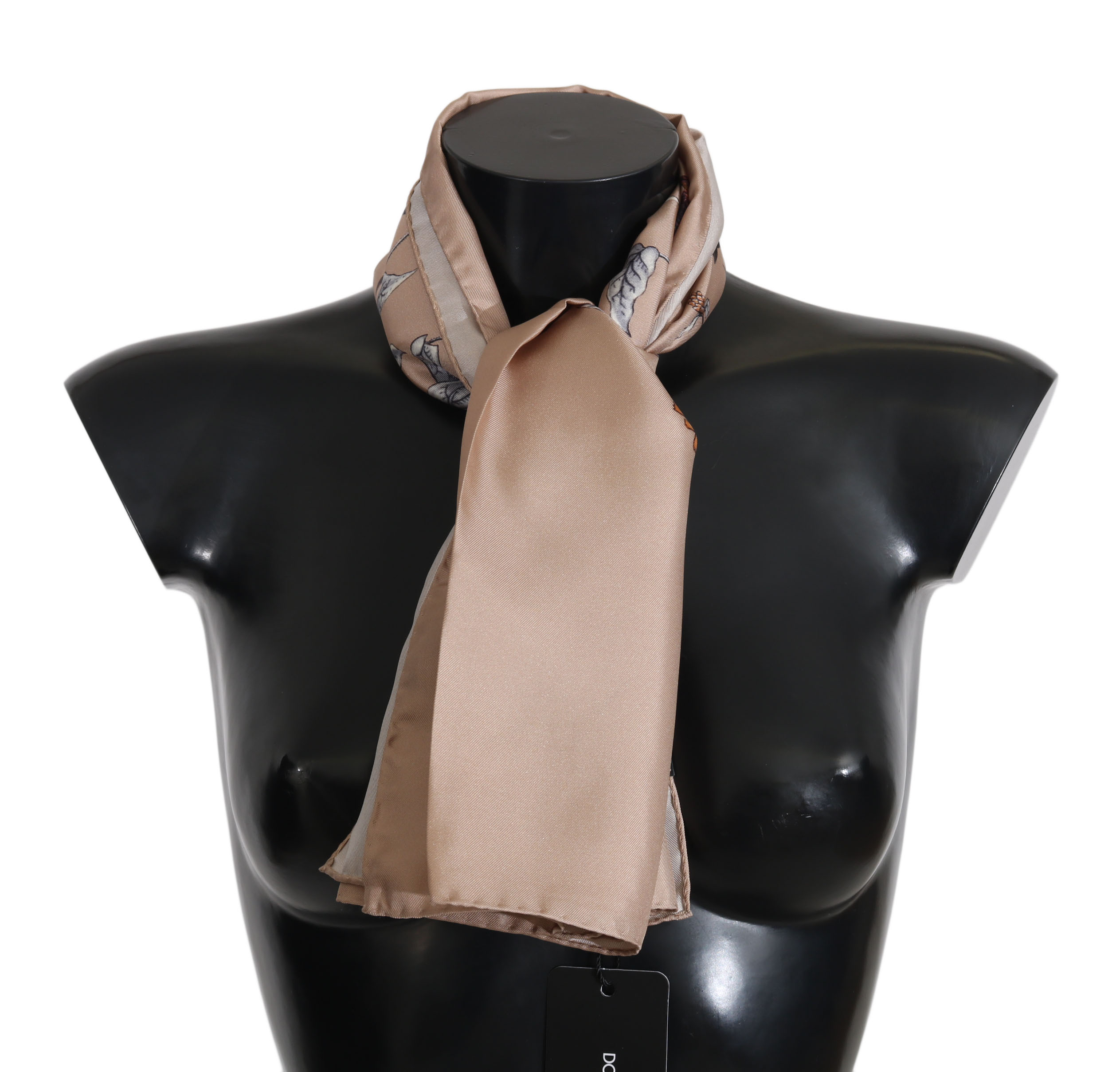 Dolce & Gabbana Women's Silk Bird Print Scarf Beige MS1750