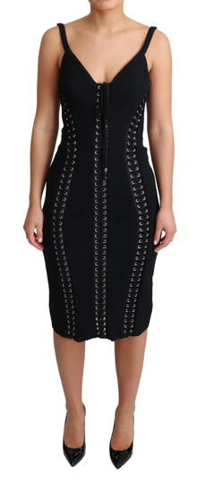 Dolce & Gabbana Women's Woven Applique Bodycon Dress Black DR28049 - IT40|S