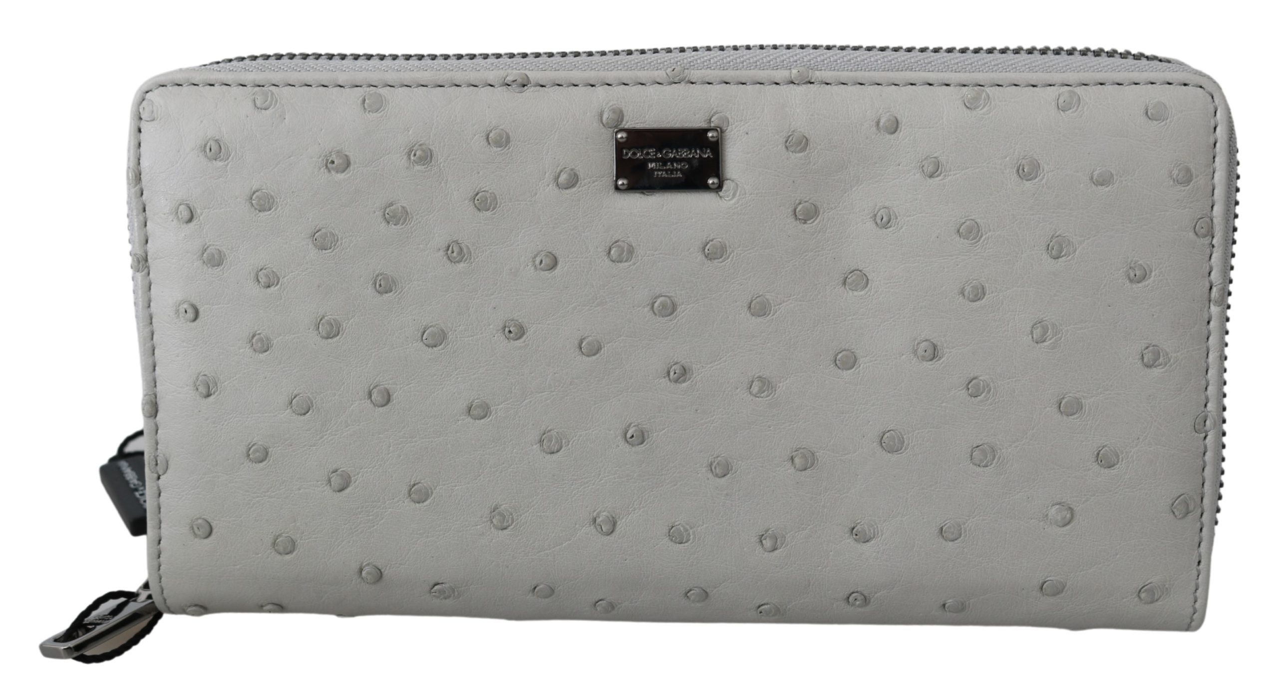 Dolce & Gabbana Men's Ostrich Leather Continental Wallet Gray VAS9702